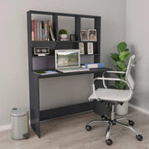 Home Office Desk,Modern Minimalist Style Game Table,Writing Desk for Student Study, Bedroom Dresser,Desk with Shelves Gray 43.3"x17.7"x61.8" Engineered Wood