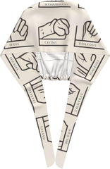 Cleaning Working Cap Sign Language Alphabet Printed Chef Hat for Women & Men, Adjustable, Breathable Black