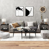 Coffee Table Sonoma Oak, Steel Grey Engineered Wood, Steel Lounge Table Cocktail Tea Tables for Hotel