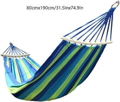 Camping Hammock Bed Camping Hammock Canvas Swing Bed Outdoor Hammocks Portable for Travel Beach Garden Courtyard Hammock Swing (Color : Blue)