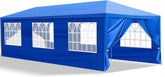 Pop-up Gazebo Instant Portable Canopy Tent, Waterproof Canopy Patio Wedding Gazebo with 8 Removable Sidewalls, Windows, Stakes, Ropes, Carrying Bag for Patio Outdoor&Commercial Events (10'x30', Blue)