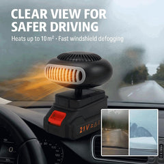 Battery Powered Heater 1500mAh Cordless Portable Car Heater with Fast Defogging Quiet Operation Dual Wind Modes and Rechargeable Design for Camping Travel Office and Indoor Use (15-cell battery*1)