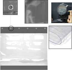 Clear Tent Side Panel Curtain, 0.5mm Waterproof Pergola Sides with Eyelets, Rainproof Dust-Proof Canvas Tarpaulin for Gazebo Balcony (Color : Gray, Size : 3x2m/9.8x6.6ft)