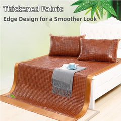 Double Side Cooling Bed Sheet, Folding Summer Sleeping Mat, Traditional Chinese Absorb Sweat Mat, Summer Wood Bed Mat for Apartments, Bedrooms and Dormitories(31.5 x 74.8)