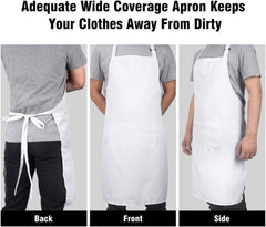 Aprons With Pockets Bib Aprons With Pockets Adjustable Kitchen Cooking Chef Apron For Women And Men White Apron