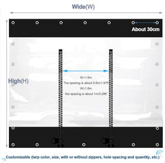 Tarpaulin Side Panels with Grommets-Transparent Waterproof Tarp Curtains-Clear Partition Rain Curtains for Pergola Porch Gazebo,Tear Resistant/Durable,W×H-3.5×2.5m(11.5 * 8.2ft)