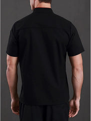 Custom Embroidered Chef Coat Men's Short Sleeve Chef Jacket Cooking Chef Uniform Set Kitchen Work Shirt with Double Breasted