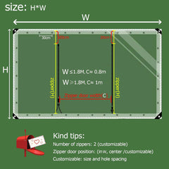 Gazebo Tarpaulin Side Panel with Zipper Door, Outdoor Clear Waterproof Tarp Curtains,Transparent Tarpaulin for Pergola Porch Patio, for Gazebo, Outdoor, 0.5mm Thicken (Size : H2.1xW3.5m/H6.8xW11.4ft