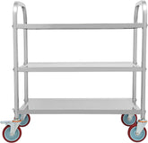 Stainless Steel Kitchen Cart 3 Tier Utility Trolley Catering Storage Shelf 300lbs Capacity w/Locking Wheels Mobile Serving Cart for Restaurant Hotel Home