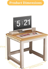 Wood Computer Table,Modern Simple Office Desks,Study Writing Desk Workstation for Home Office Study Rooms,Classrooms and Other Places(60 * 50 * 70 cm/23.6 * 19.7 * 27.6 in, Walnut+Black)