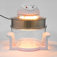 17.96Qt Extra Large Glass Turbo Air Fryer, 360° Viewable Airy Fryer with Expansion Ring, 1200W-1400W Electric Oven with Grill for Home Kitchens, Family Gatherings