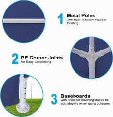 10"x10" Outdoor Party Tent with 4 Removable Walls, Heavy Duty Gazebo Canopy for Weddings, Events, and Backyard Gatherings, Blue