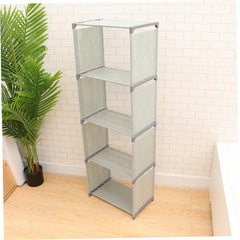 1pc Grey Bookshelf Modern Desktop Bookcase for Home Office Organization Creative Storage for Books Magazines Office Supplies