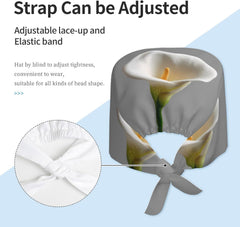 Cleaning Working Cap White hooliage Printed Chef Hat for Women & Men, Adjustable, Breathable