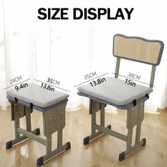 Stool Cushion Square/Rectangular with Lock Buckle, Seat Cushion with Machine Washable Cover Chair Seat Cushion Suitable for Classrooms, Student Chairs, Student Chairs(1,35x38cm/13.8x15in)