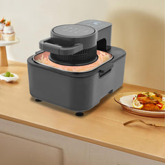 Air Fryer, 1350W Digital Air Fryers with LCD Screen, Adjustable Temperature and 24 H Timer Control Air Fryer for Making French Fries, Barbecue(Black)