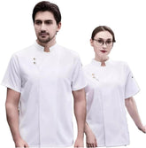 Breathable Chef Jacket Hotel Costume Short Sleeve Men Women Restaurant Kitchen Cook Clothes Waiter Uniform Chef Shirt