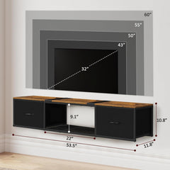 Vrisa Floating TV Stand Wall Mounted TV Console with Storage Floating Entertainment Center Media Console Shelf Cabinet for Under TV for Living Room Bedroom, Black