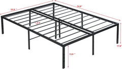 Queen Size Bed Frame with Headboard, Heavy Duty Metal Platform Bed Metal Slat Support/ Underbed Storage/Mattress Foundation/ Easy Assembly/No Box Spring Needed/Noise Free (Black+Headboard, Queen)