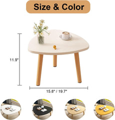 Modern Low Coffee Table,Triangle End Table,Sofa Side Tables for Sitting on The Floor,Cute Coffee Table for Living Room Bedroom Balcony(19.7" D x 11.9" H, Black)