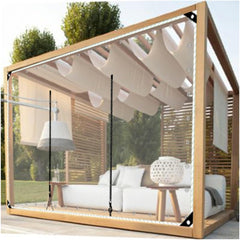 Transparent Gazebo Curtain with Zip Door,PVC Tarpaulin with Zipper,Outdoor Pergola Patio Porch Gazebo Carport Transparent Tarpaulin Side Panels with Zipper,customizable ( Size : H2.1xW2.5m/H6.8xW8.2ft