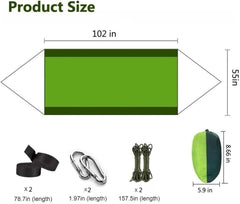 Hammock Hammock with Net, Double & Single Portable Outdoor Hammocks Parachute Lightweight Nylon with Tree Straps Hamock Outside(Blue)