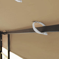 10x10 Ft Gazebo Replacement Canopy: Double Tiered Polyester Roof Cover with UV Protection & Water-Repellent - Outdoor Patio Tent Top for 10x10 Ft Frame (Khaki)