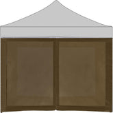 ABCCANOPY Mesh Sidewalls for 10' x 10' Pop-Up Tent Canopy, Deep Brown (4 Sidewalls Only, NOT Including Frame and Top)