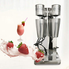 Commercial Stainless Steel Double-Head Milkshake Machine 110V Electric Mixer Suitable For Commercial or Household Use Milk, Ice Cube Milkshake Juicer US