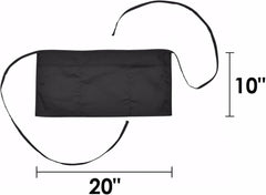 Waist Apron with 3 Pockets Poly Cotton Commercial Restaurant Home Bib Spun, Black, Green, Navy, White, Royal, Red (50, Black)