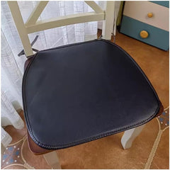 Imitation Leather Dining Chair Cushion, 16.9 * 15.7inch Waterproof Non-Slip Seat Cushion, Dining Room Kitchen Chair Pad with Ties