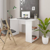 Desk White Engineered Wood Compact Desk Rectangular Modern Home Office Furniture Desks