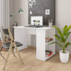 Desk White Engineered Wood Compact Desk Rectangular Modern Home Office Furniture Desks