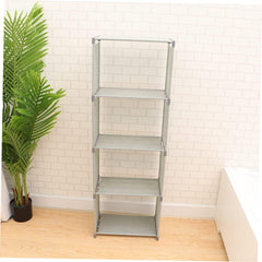 Happyyami 1pc Desktop Bookshelf Modern Bookcase for Home Office Grey Storage Rack for Books and Office Supplies Space-Saving Organizer for Study and Living Areas