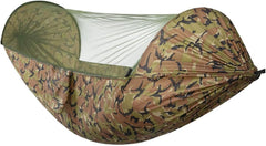 Camping Hammock Tent with Net, Waterproof Hammock with Tree Straps and Carabiners, Portable Ultralight Nylon Parachute Hammocks, for Travel Beach Camping (Color : A, Size : 290x140cm)