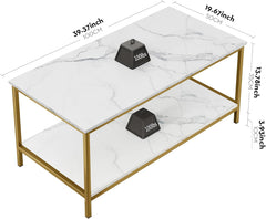 SAYGOER Black Coffee Table for Living Room Modern Rectangle 2-Tier Coffee Tables with Storage Industrial Wood Center Table for Large or Small Spaces Apartment Home Office, All Black