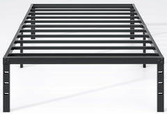 Metal Bed Frame,Queen Size Bed Frame with Storage Space,Heavy Duty Sturdy Mattress Foundation,Easy Assembly,No Box Spring Needed, Black,14 Inch,Queen