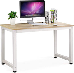 Writing Computer Desk, Modern Simple 43" Home Office Study Desk, Workstation PC Laptop Table Gaming Table for Living Room Bedroom (Wood)