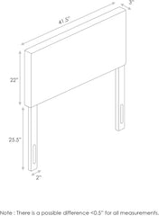 Furinno Roanne Upholstered Tufted Headboard, Twin, Denim