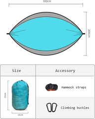 Hammock for Outside 300x200 Cm Portable Hammock with Tree Straps, Single & Double Hammock for Outdoor, Beach, Hiking Hammock Swing(B)