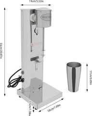 650ML Commercial Milkshake Maker, 180W Electric Single-Head Milk Shake Machine Stainless Steel Milk Shaking Machine, Stand Mixer 18000RMP High Speed for Home Commercial