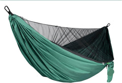 Hammock. Portable Travel Outdoor Camping Hammock Hanging Sleeping Swing Bed with Mosquito Net .Hammocks for Outside(Dark and Light Green)