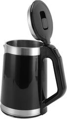 Double Wall Stainless Steel Electric Kettle 900W Automatic Power Off 2L US Plug 110‑130V, Large Capacity for Home with Long Cable for Office (Black)