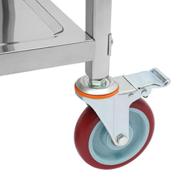 Stainless Steel Kitchen Cart 3 Tier Utility Trolley Catering Storage Shelf 300lbs Capacity w/Locking Wheels Mobile Serving Cart for Restaurant Hotel Home