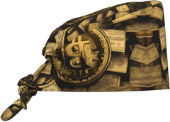 Cleaning Working Cap Gold Money Symbol Printed Chef Hat for Women & Men, Adjustable, Breathable