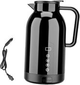 Electric Car Kettle 12V/24V Car Coffee Kettle Heated Water Cup Portable Car Kettle Boiler for Tea Beverage Coffee Car Camping, 1100ML