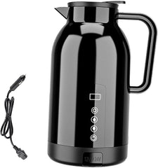 Electric Car Kettle 12V/24V Car Coffee Kettle Heated Water Cup Portable Car Kettle Boiler for Tea Beverage Coffee Car Camping, 1100ML