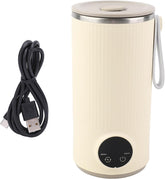 Travel Electric Kettle, Cordless Rechargeable 400ML 55°C Stainless Steel Travel Hot Water Boiler for Milk, Tea, Coffee, Portable Milk Warmer with Rotary Stirrer, Water Heater