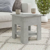 Coffee Table Concrete Gray 15.7"x15.7"x16.5" Engineered Wood,Modern Coffee Table with Storage Shelf | Practical Side Table for Living Room Accent Tables, Living Room Furniture