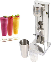 Stainless Steel Milk Shaker Maker Machine, Silver Electric Drink Mixer Blender Professional Milk Shaker Mixer Barmixer with 650ml Cups for Protein Shakes and Mixing Cocktail, 18000r/min (Single Head)